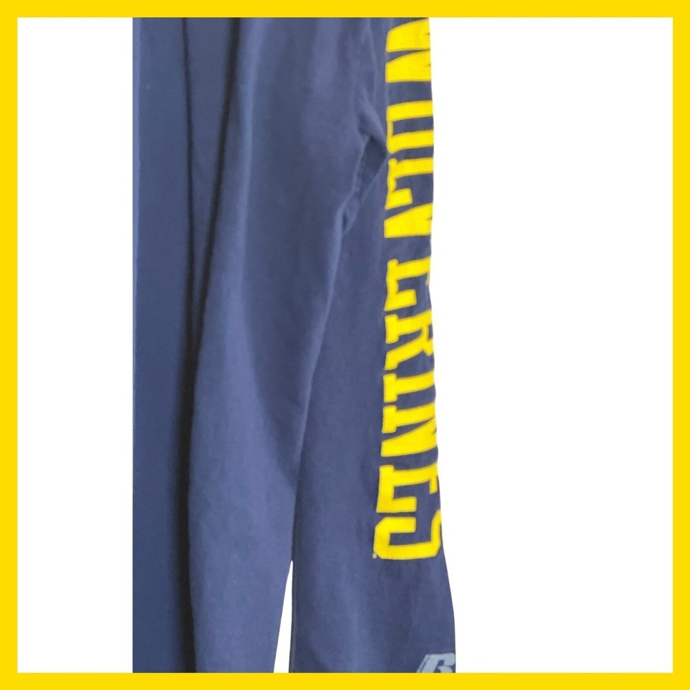 Russell Athletic University of Michigan Wolverines Long Sleeve Shirt Navy 3XL - Picture 3 of 5
